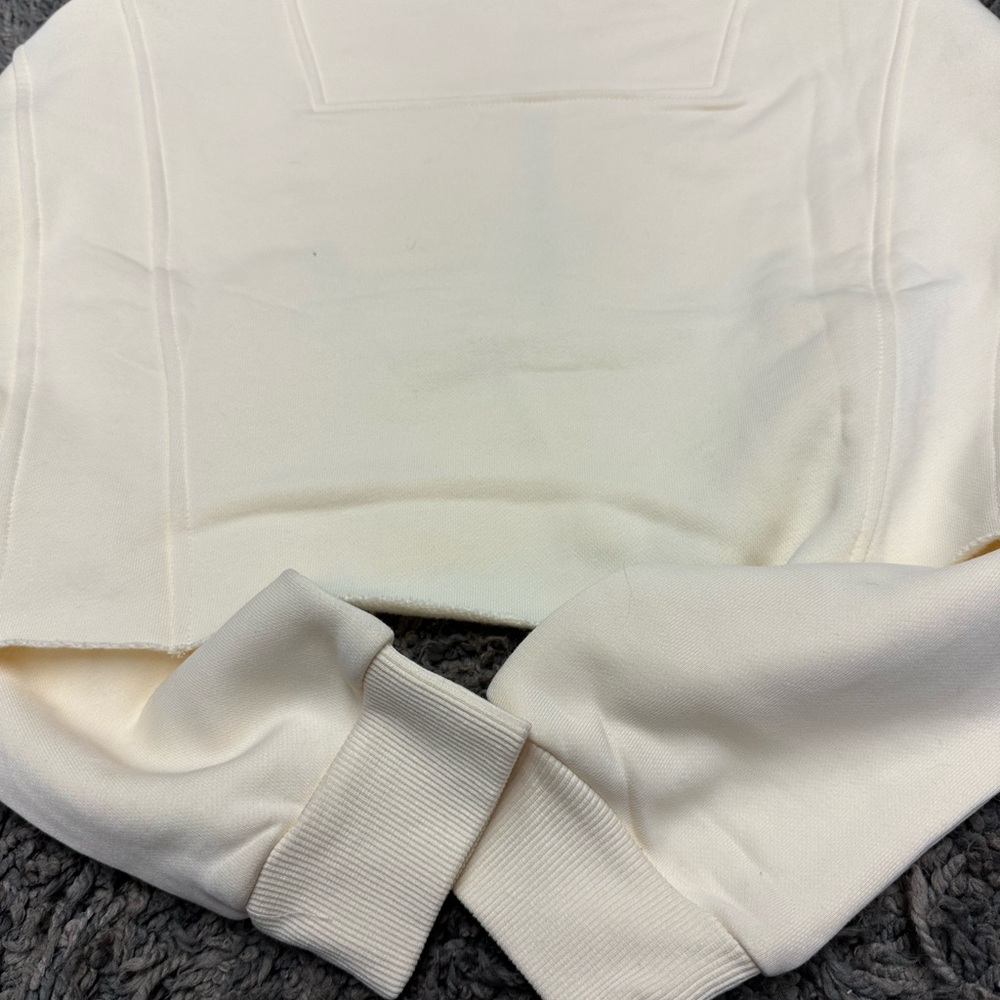 Cream Cropped Zip-Up Sweatshirt <<<<60>>>> - Picture 5 of 7